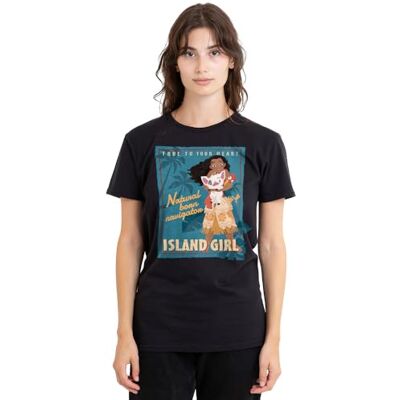 Moana mandarin creative ltd Island flicka dam t-shirt, svart, small, Svart, S Moana mandarin creative ltd Island flicka dam t-shirt, svart, small, Svart, S