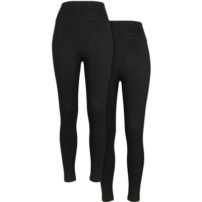 Urban Classics Damleggings, dam, hög midja, jersey, leggings, 2-pack, svart, S, Svart + svart, S Urban Classics Damleggings, dam, hög midja, jersey, leggings, 2-pack, svart, S, Svart + svart, S