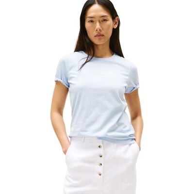 Tommy Hilfiger dam S/S T-shirt, Blå (Breezy Blue), XXS Tommy Hilfiger dam S/S T-shirt, Blå (Breezy Blue), XXS