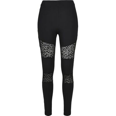 Urban Classics Ladies Flock Lace Inset leggings, damleggings, finns i svart, storlekar XS till 5XL, svart, 4XL smal Urban Classics Ladies Flock Lace Inset leggings, damleggings, finns i svart, storlekar XS till 5XL, svart, 4XL smal