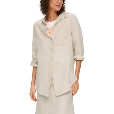 s.Oliver lång skjortblus av linne, Beige 8105, 36 s.Oliver lång skjortblus av linne, Beige 8105, 36