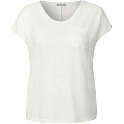 Street One dam-linne-look T-shirt, Vit, 42 Street One dam-linne-look T-shirt, Vit, 42