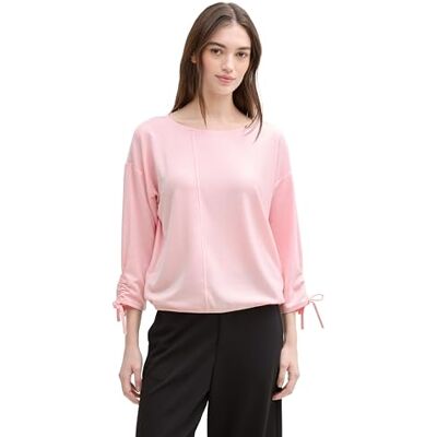 TOM TAILOR Denim T-shirt för kvinnor, 37584 – rosa vit rand, XL TOM TAILOR Denim T-shirt för kvinnor, 37584 – rosa vit rand, XL