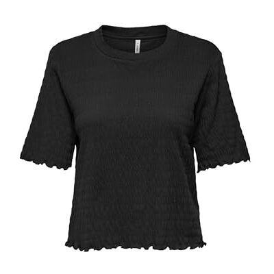 ONLY Onlgaila S/S O-Neck Top Box JRS, svart, L ONLY Onlgaila S/S O-Neck Top Box JRS, svart, L