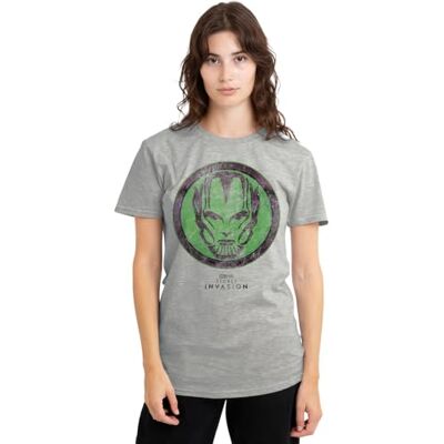 Marvel Hemlig invasion emblem dam t-shirt, atletisk ljung, X-Large, Atletisk Heather, XL Marvel Hemlig invasion emblem dam t-shirt, atletisk ljung, X-Large, Atletisk Heather, XL