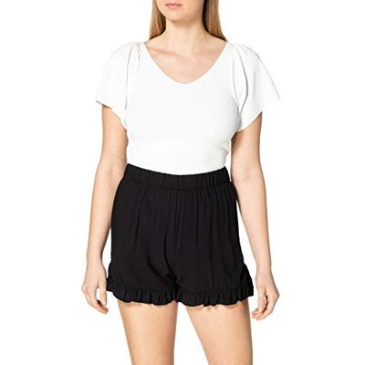 ONLY Damer Onlnova Life Frill Solid WVN shorts, svart, XS ONLY Damer Onlnova Life Frill Solid WVN shorts, svart, XS