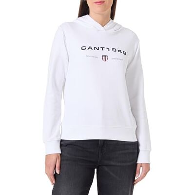 GANT REG Graphic Hoodie, Vit, S GANT REG Graphic Hoodie, Vit, S