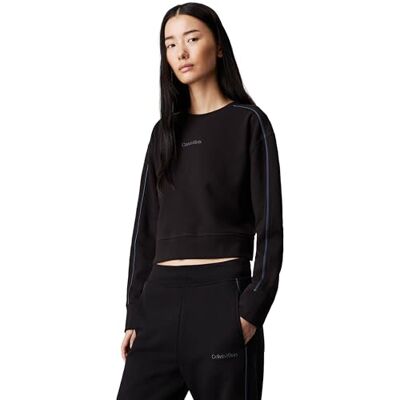 Calvin kvinnor Crew Pullover 000QS7264E L/S tröja, svart (svart), M, svart (svart), M Calvin kvinnor Crew Pullover 000QS7264E L/S tröja, svart (svart), M, svart (svart), M