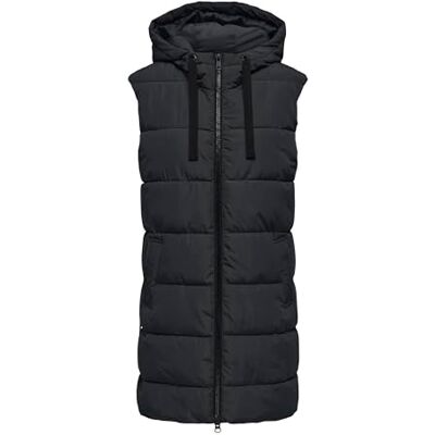 ONLY Onlclaire Puffer Hood Waistcoat Cc OTW pufferväst för kvinnor, svart, M ONLY Onlclaire Puffer Hood Waistcoat Cc OTW pufferväst för kvinnor, svart, M