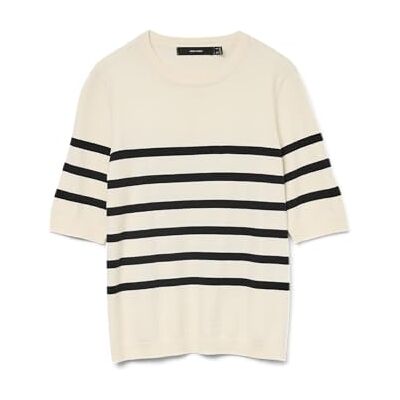VERO MODA Vmsaba Plain Ss O-Neck Pullover Ga Noos stickad tröja, Björk 1, XL VERO MODA Vmsaba Plain Ss O-Neck Pullover Ga Noos stickad tröja, Björk 1, XL