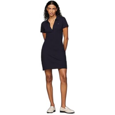 Tommy Hilfiger dam smal öppen Nk Polo Dress Ss Ww0ww42567 Pikéklänning, blå (Breton Stripe Dark Night/Ecru), M Tommy Hilfiger dam smal öppen Nk Polo Dress Ss Ww0ww42567 Pikéklänning, blå (Breton Stripe Dark Night/Ecru), M