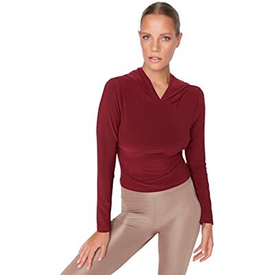 Trendyol Damhuva vanlig vanlig sweatshirt, vinröd, L, Vinröd Trendyol Damhuva vanlig vanlig sweatshirt, vinröd, L, Vinröd