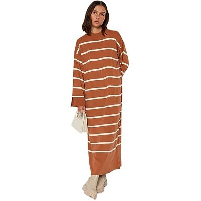 Trendyol Mini Wrapover regular klänning, BRUN, M Trendyol Mini Wrapover regular klänning, BRUN, M