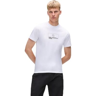 KARL LAGERFELD JEANS , Herr, Slim Kortärm Outline Logo Tee, Slim Fit, Vit, M KARL LAGERFELD JEANS , Herr, Slim Kortärm Outline Logo Tee, Slim Fit, Vit, M