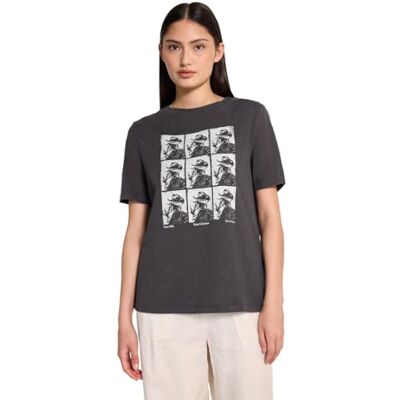 Street One Studio dam washed-look skjorta med tryck, Dusted Grey, 34 Street One Studio dam washed-look skjorta med tryck, Dusted Grey, 34