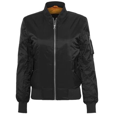 Urban Classics Ladies Basic Bomber jacka dam, Svart Svart (7), XL Urban Classics Ladies Basic Bomber jacka dam, Svart Svart (7), XL