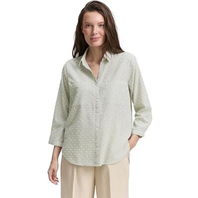 TOM TAILOR damblus, 38781 – Grön vit Dobby Stipe, 46 TOM TAILOR damblus, 38781 – Grön vit Dobby Stipe, 46