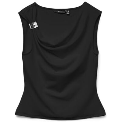 VERO MODA dam Vmallison Sl Waterfall Top JRS Ga, svart, M VERO MODA dam Vmallison Sl Waterfall Top JRS Ga, svart, M