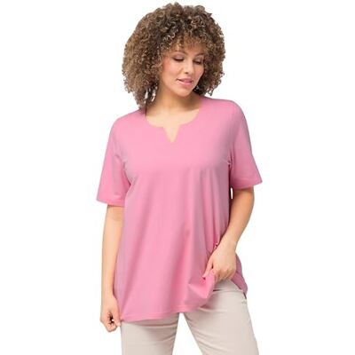 Ulla Popken Ulla popkar, kvinnor, stora storlekar, t-shirt, A-linje, tunika, halvärm, Ljusrosa, 42-44 Ulla Popken Ulla popkar, kvinnor, stora storlekar, t-shirt, A-linje, tunika, halvärm, Ljusrosa, 42-44
