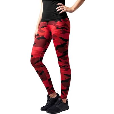 Urban Classics damer – CAMO Army Tarn stretch leggings, Röd kamouflage, S Urban Classics damer – CAMO Army Tarn stretch leggings, Röd kamouflage, S