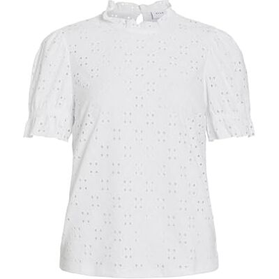 Vila Damer VIKAWA S/S Flounce TOP/SU-NOOS t-shirt, optisk snö, XS Vila Damer VIKAWA S/S Flounce TOP/SU-NOOS t-shirt, optisk snö, XS