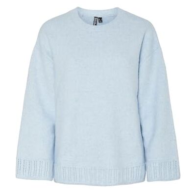 PIECES Pcorly Ls O-hals oversize stickad Pwp Bc, Kashmirblå, XL PIECES Pcorly Ls O-hals oversize stickad Pwp Bc, Kashmirblå, XL