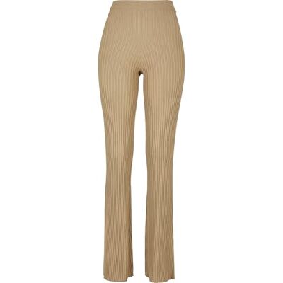 Urban Classics Dam Flared Rib stickade leggings, Unionbeige, M Urban Classics Dam Flared Rib stickade leggings, Unionbeige, M