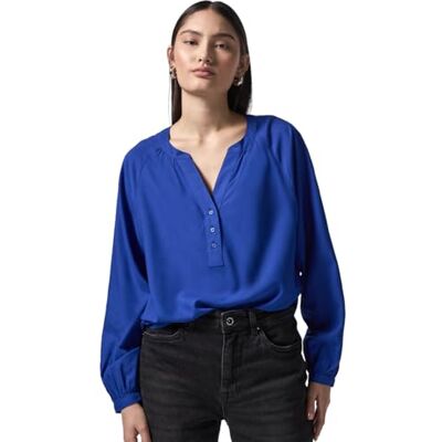 Street One Studio Raglan-blus i enfärgad, Force Blue, 38 Street One Studio Raglan-blus i enfärgad, Force Blue, 38