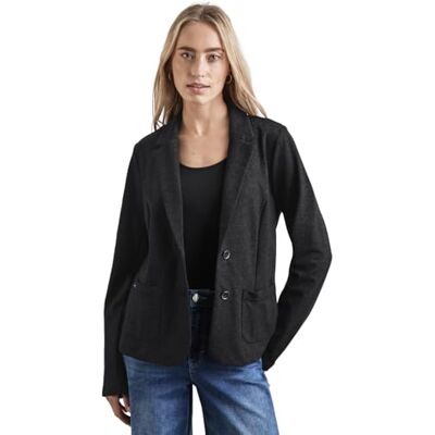 Street One Short Blazer diagonal melange_set, svart, 38 Street One Short Blazer diagonal melange_set, svart, 38