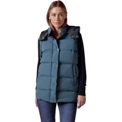 Cecil Damväst med huva, Dull Teal Blue, XS Cecil Damväst med huva, Dull Teal Blue, XS
