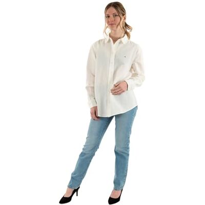 Tommy Jeans dam TJW RLX LINNSKJORTA L/S skjorta, vit, XS, Vit (Ecru), XS Tommy Jeans dam TJW RLX LINNSKJORTA L/S skjorta, vit, XS, Vit (Ecru), XS