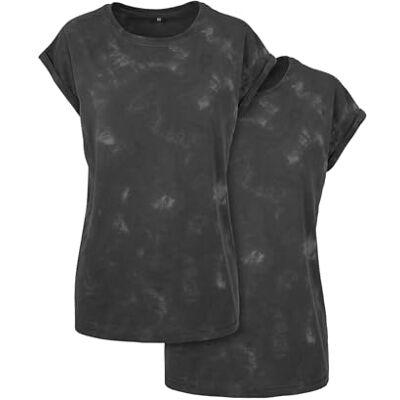 Build Your Brand dam-t-shirt kvinnor batik dye förlängd axel tee 2-pack grå mörkgrå XS, Grå mörkgrå, XS Build Your Brand dam-t-shirt kvinnor batik dye förlängd axel tee 2-pack grå mörkgrå XS, Grå mörkgrå, XS