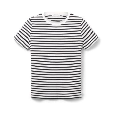 TOM TAILOR Denim Damer T-shirt 1035867, 31641 White Black Stripe, XXL TOM TAILOR Denim Damer T-shirt 1035867, 31641 White Black Stripe, XXL