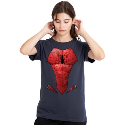 Spider-Man mandarin creative ltd spindelmannen kostym dam t-shirt, djup marinblå, stor, Djup marinblå, L Spider-Man mandarin creative ltd spindelmannen kostym dam t-shirt, djup marinblå, stor, Djup marinblå, L