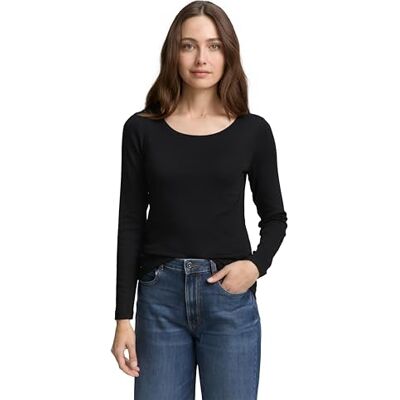 TOM TAILOR 1048492 långärmad T-shirt, 14482-djup svart, XXS dam, 14482 Djup svart, XXS TOM TAILOR 1048492 långärmad T-shirt, 14482-djup svart, XXS dam, 14482 Djup svart, XXS