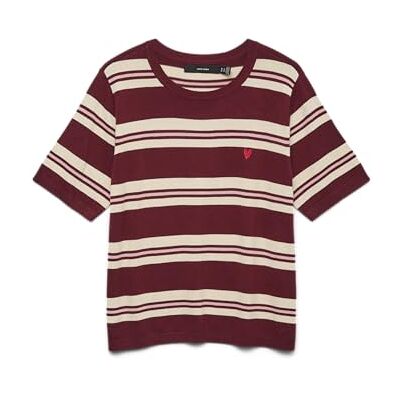 VERO MODA Vmcarmelia Ss O-hals tröja, syrah, M VERO MODA Vmcarmelia Ss O-hals tröja, syrah, M
