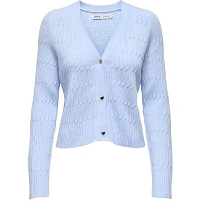 ONLY Onlkatia Ls Cable V-hals Cardi KNT Noos, Kentucky Blå, XXL ONLY Onlkatia Ls Cable V-hals Cardi KNT Noos, Kentucky Blå, XXL