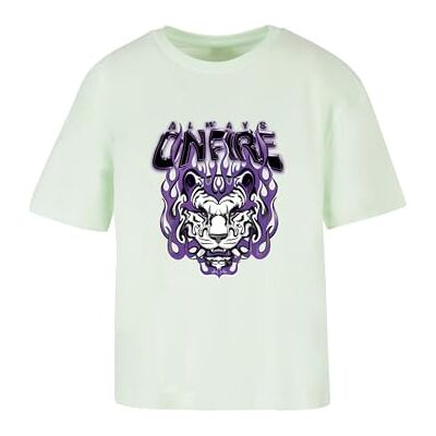 Dam-t-shirt, Always On Fire Tee, avslappnad t-shirt med fronttryck, normal passform, bomull, storlekar XS – 5XL, Lightmint, S Dam-t-shirt, Always On Fire Tee, avslappnad t-shirt med fronttryck, normal passform, bomull, storlekar XS – 5XL, Lightmint, S