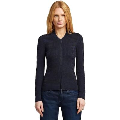 G-STAR 8719965012981 3D Biker Knit Slim Full Zip Knit wmn, Flerfärgad (Dk Black/Osaka Blue D26723-c259-h705), M G-STAR 8719965012981 3D Biker Knit Slim Full Zip Knit wmn, Flerfärgad (Dk Black/Osaka Blue D26723-c259-h705), M