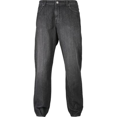 Urban Classics herrjeans, lös passform, äkta svart tvättade, 34/32 Urban Classics herrjeans, lös passform, äkta svart tvättade, 34/32