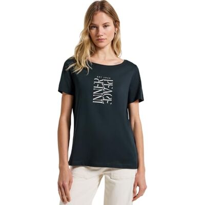 Street One dam-t-shirt med Wording Print, Pine Grove Green, 38 Street One dam-t-shirt med Wording Print, Pine Grove Green, 38