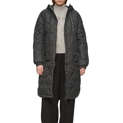 QS kappa med prägling och huva, svart, XXL QS kappa med prägling och huva, svart, XXL
