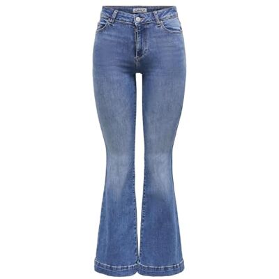 ONLY Onlblush Mid Retroflared DNM Dia550 Noos, Mellanblå denim, M / 32L ONLY Onlblush Mid Retroflared DNM Dia550 Noos, Mellanblå denim, M / 32L