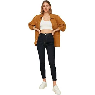 Trendyol Dam marinblå lacivert hög midja skinny jeans, 38 Trendyol Dam marinblå lacivert hög midja skinny jeans, 38