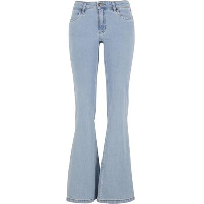Urban Classics Dam Ladies Organic Low Waist Flared Denim byxor, Lampor tvättad, 28 Urban Classics Dam Ladies Organic Low Waist Flared Denim byxor, Lampor tvättad, 28