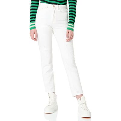 ONLY Dam hög midja jeans ONLFine ribbade, ecru, 29W x 30L ONLY Dam hög midja jeans ONLFine ribbade, ecru, 29W x 30L