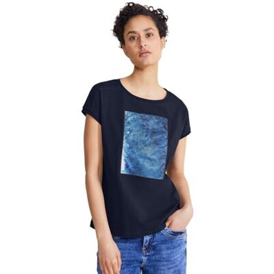 Street One T-shirt med tryck, Djupblå, 40 Street One T-shirt med tryck, Djupblå, 40