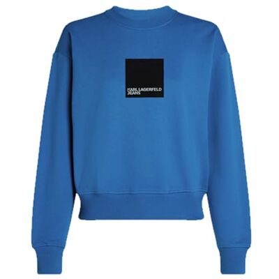 KARL LAGERFELD JEANS , Dam, Box Logo Sweat, Regular Fit, Blå, XL KARL LAGERFELD JEANS , Dam, Box Logo Sweat, Regular Fit, Blå, XL
