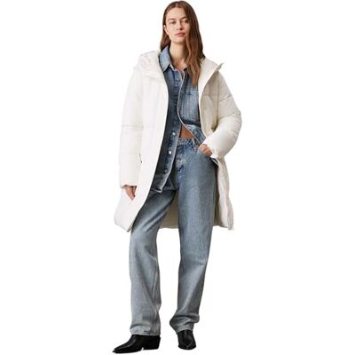 Calvin jeans dam logotyp bälte lång puffer J20J224122, pufferjacka, vit, M, Vit (elfenben), M Calvin jeans dam logotyp bälte lång puffer J20J224122, pufferjacka, vit, M, Vit (elfenben), M