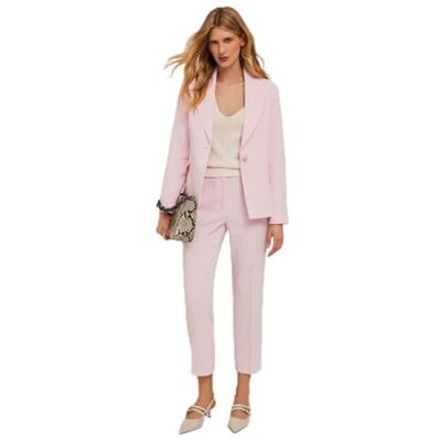 Motivi : Enradig kostym jacka av crepe tyg rosa 42 vår sommar 24, ROSA, 38 Motivi : Enradig kostym jacka av crepe tyg rosa 42 vår sommar 24, ROSA, 38